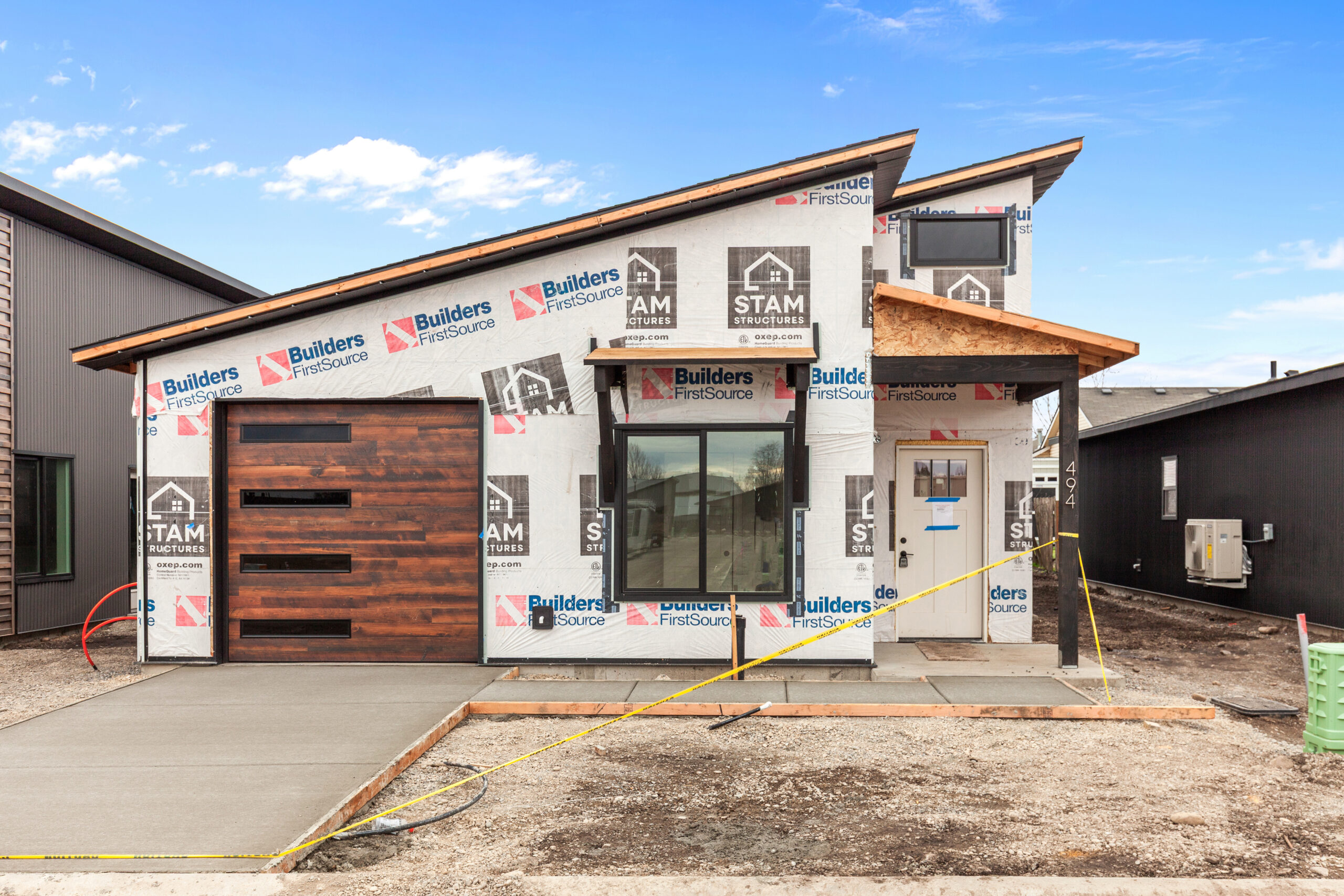 A contractor has partially constructed this kit home in washington