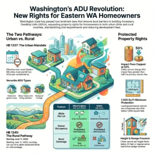 An infographic explaining Washington's ADU laws