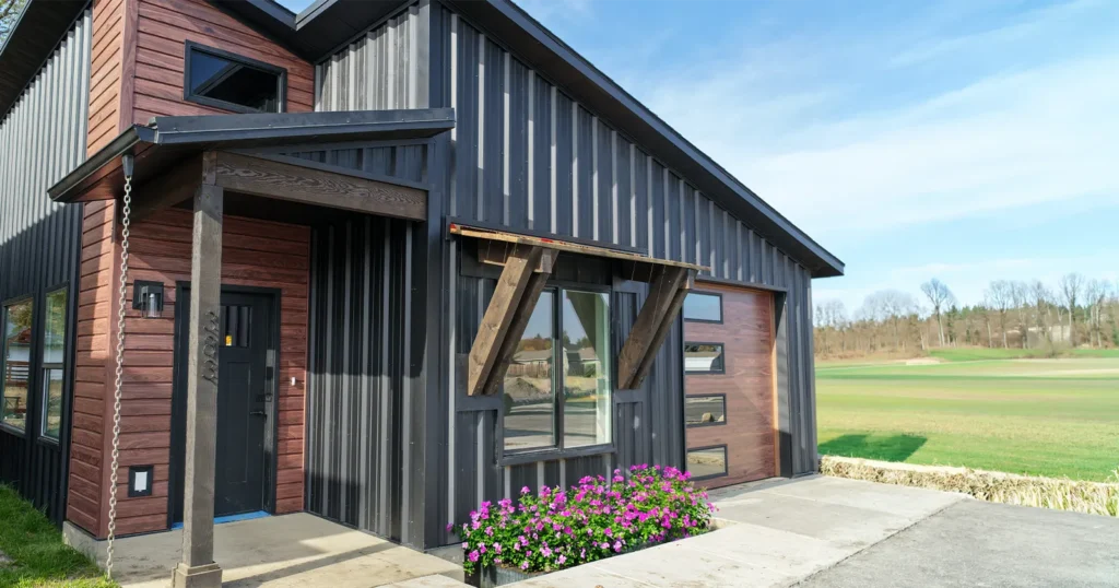 A black kit home From Kit Culture showing what a kit home is