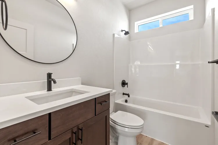 Open interior of a 799 sq ft cottage kit home