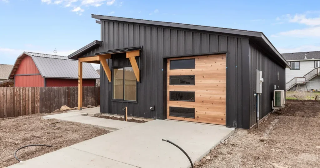 Modern kit home exterior in Idaho, the kind of finished project ADU builders should be able to show you