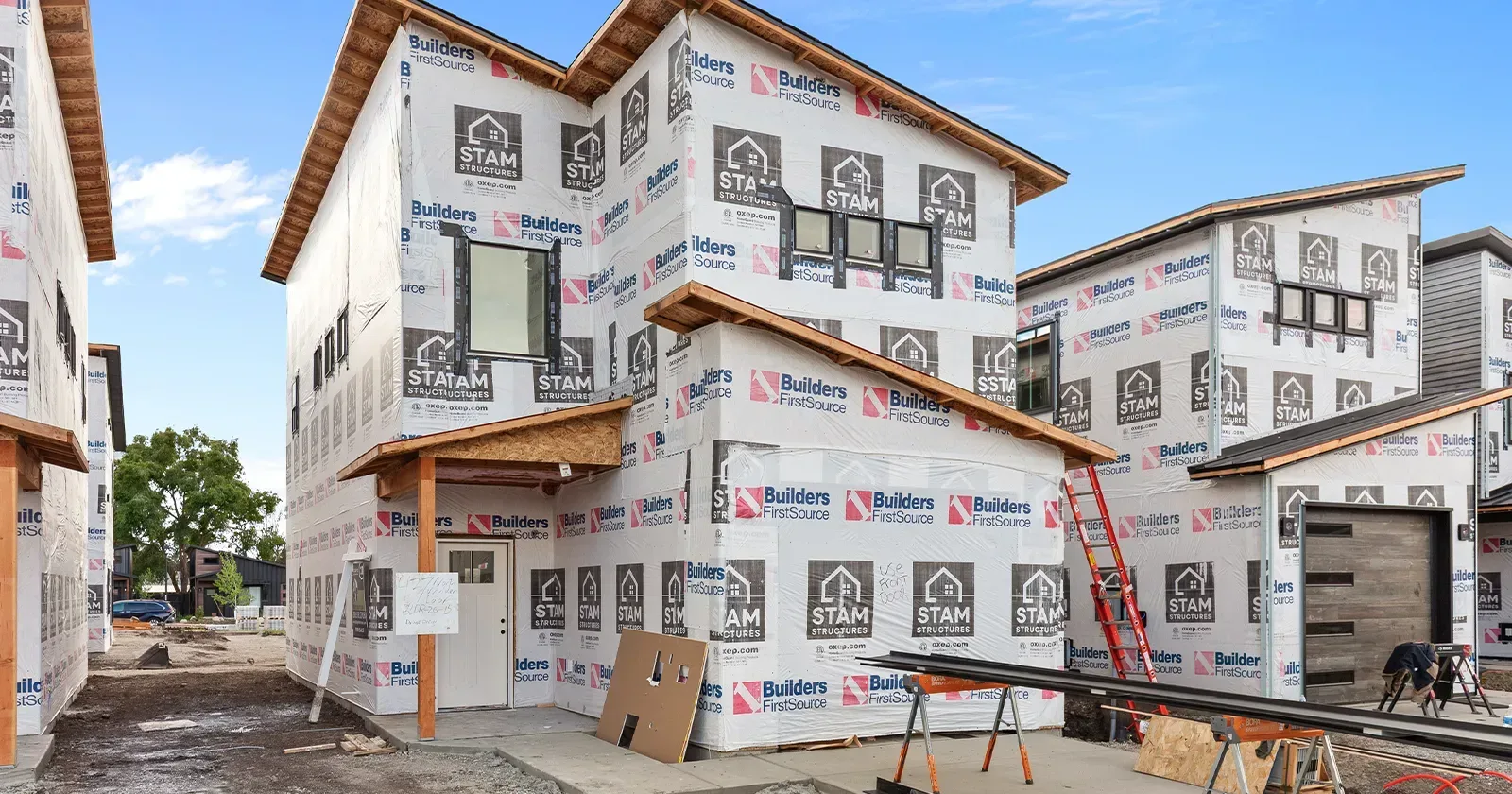 Kit home under construction in Idaho, the stage where DIY home kits come together on site