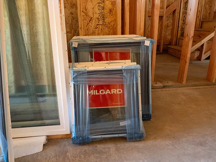 Milgard Low-E window in a Kit Culture home, one of the specs worth checking on kit homes for sale