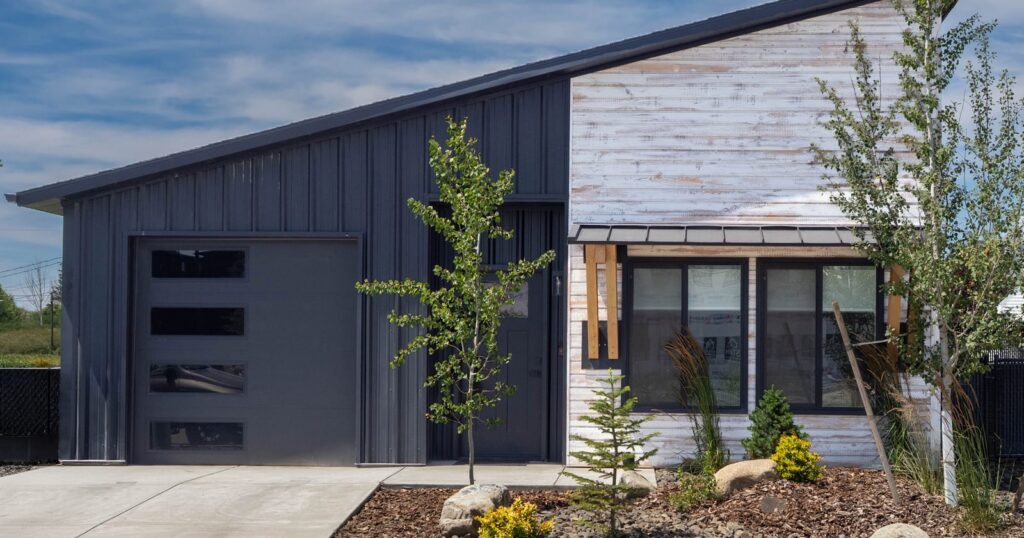 Cottage-style kit home exterior near Coeur d'Alene, Idaho, the finished result of a cottage home kit