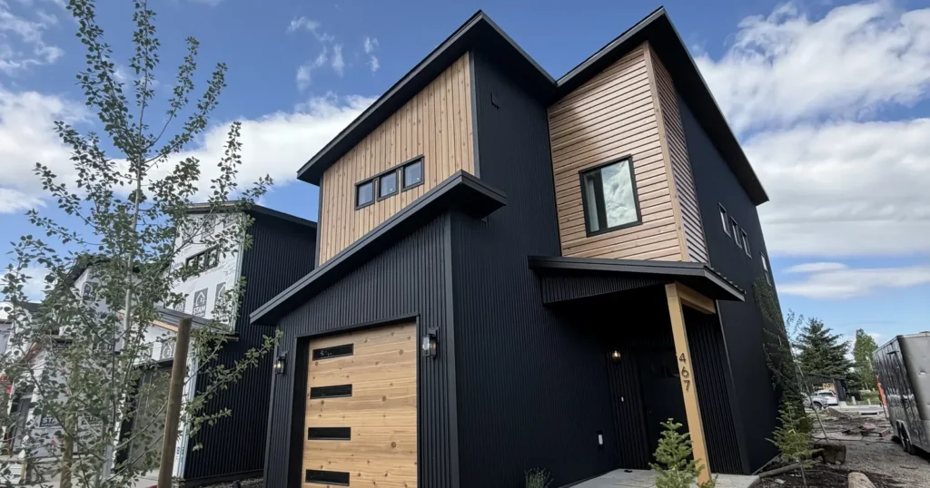 Two-story Family Size kit home exterior, the finished result of one of Kit Culture's prebuilt home kits