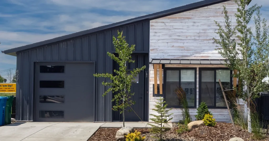 Modern kit home exterior in Idaho, the finished house that kit homes prices only partly cover