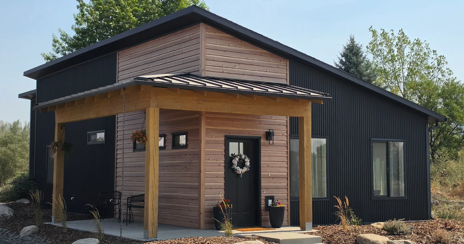 Backyard cottage kit home in Idaho built as a permanent granny pod for an aging parent